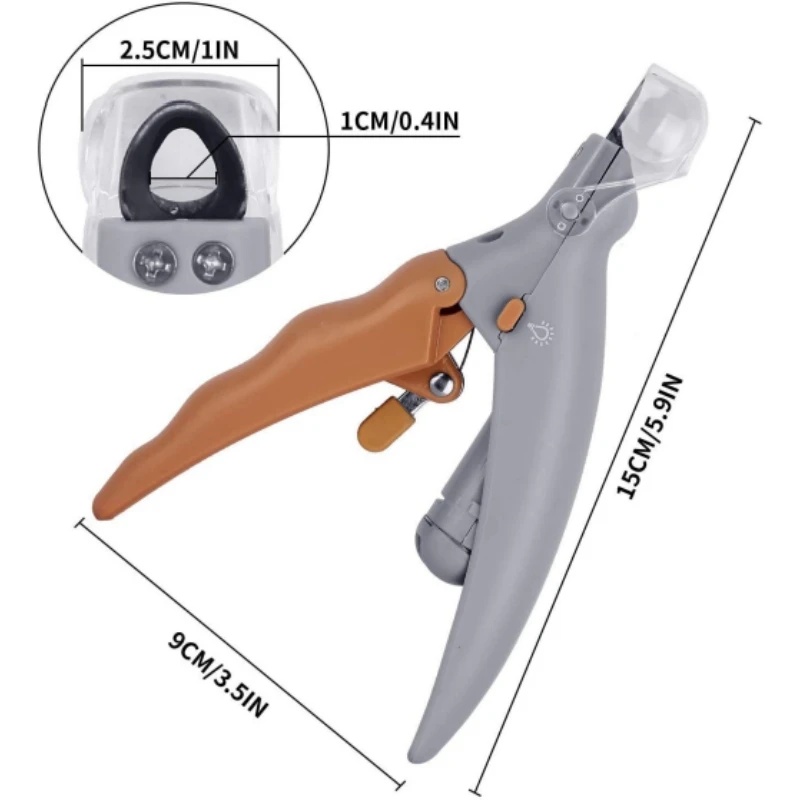 Dog Cat Pet Grooming Supplies Pet Nail Clipper LED Light Emitting Magnifiable Special Nail Clipper Multi Function Nail Trimmer - Image 2